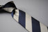 navy and silver barber stripe tie